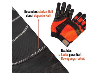 Schnittschutz Sgenspezi - Handschuhe Gre 09 / M - Forsthandschuh fr Motorsge / Kettensge