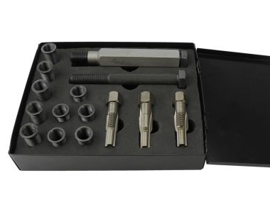 Professional repair kit for thread spark plug M10 x 1.0 with tapping and inserts for chainsaws and other small devices