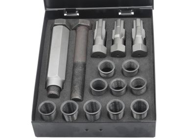 Professional repair kit for thread spark plug M14 x 1.25 with tapping and inserts for chainsaws and other small devices