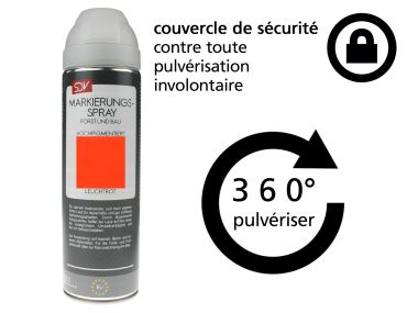 SDV marking spray 500 ml shining red (high pigmented) including safety cap (new version)