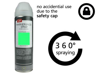 SDV marking spray 500 ml shining green (high pigmented) including safety cap (new version)