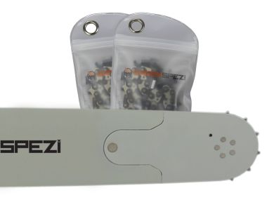 Guide Sgenspezi solid drive de 55cm 3/8 76 maillons 1,5mm et 2 chanes  gouge semi-carre pour Jonsered 2172