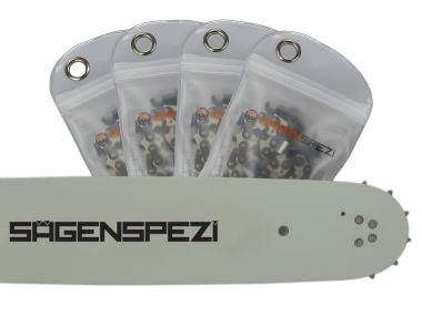 25cm guide bar drive 3/8P 40 drivelinks 1,3mm 4 full chisel chains fits Zenoah GT310-14