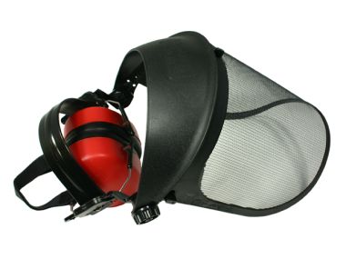 face shield protection Pro (steel mesh screen) with earmuffs