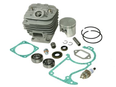 Cylinder kit fits Stihl 036 MS360 48mm including gasket kit, spark plug, crankshaft bearings and piston needle cage