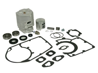 Cylinder kit fits Stihl 050 AV 051 AV 52mm including gasket kit, spark plug, crankshaft bearings and piston needle cage