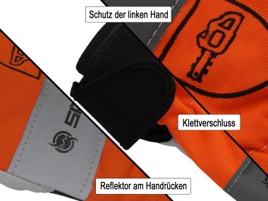 Schnittschutz Sgenspezi Handschuhe Gre S / 8 - Forsthandschuh fr Motorsge / Kettensge