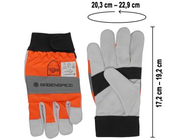 Schnittschutz Sgenspezi Handschuhe Gre M / 9 - Forsthandschuh fr Motorsge / Kettensge